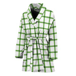 Green Tattersall Pattern Print Women's Bathrobe
