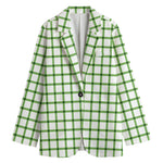 Green Tattersall Pattern Print Women's Blazer