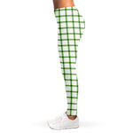 Green Tattersall Pattern Print Women's Leggings