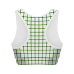Green Tattersall Pattern Print Women's Sports Bra