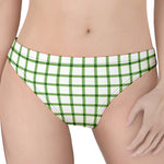 Green Tattersall Pattern Print Women's Thong