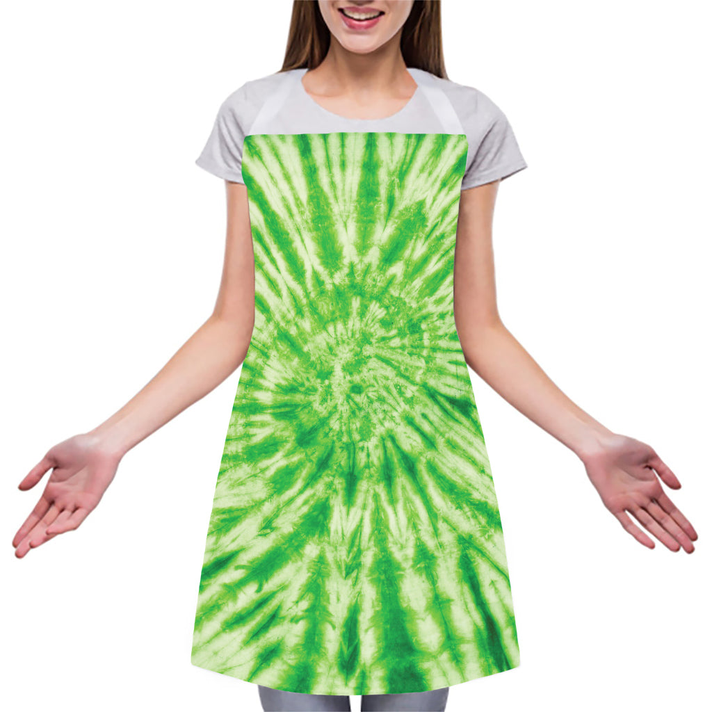 Green Tie Dye Print Adjustable Apron