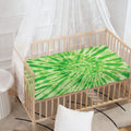 Green Tie Dye Print Baby Crib Sheet