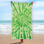 Green Tie Dye Print Beach Towel