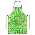 Green Tie Dye Print Bib Apron With Pocket