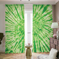 Green Tie Dye Print Dimout Pencil Pleat Curtains