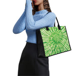 Green Tie Dye Print Canvas Tote Bag