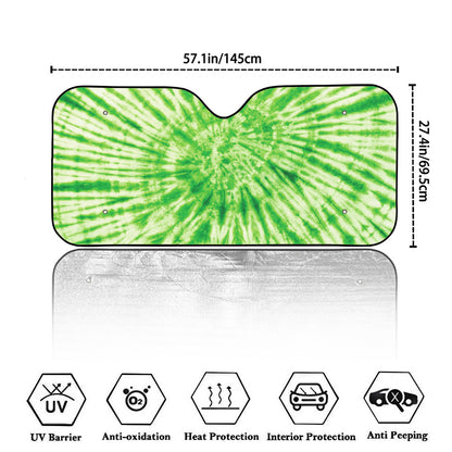 Green Tie Dye Print Car Windshield Sun Shade