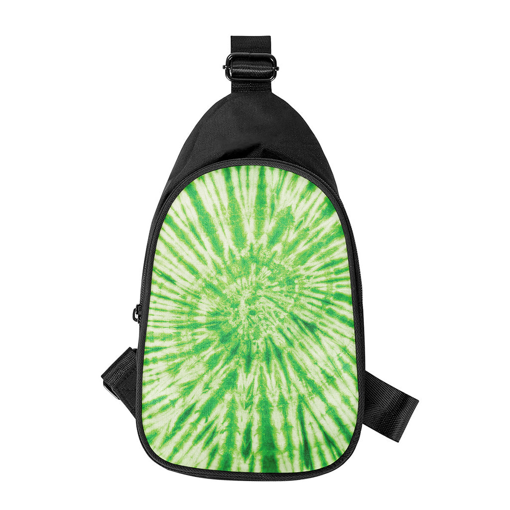 Green Tie Dye Print Chest Bag