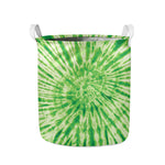 Green Tie Dye Print Collapsible Laundry Basket
