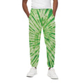 Green Tie Dye Print Cotton Sweatpants