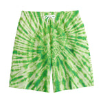Green Tie Dye Print Cotton Shorts