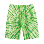 Green Tie Dye Print Cotton Shorts