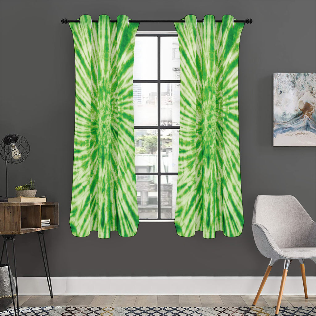 Green Tie Dye Print Curtain