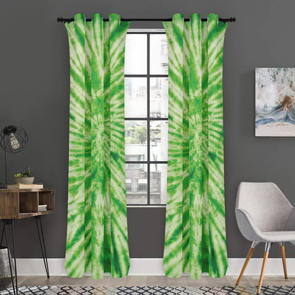 Green Tie Dye Print Curtain
