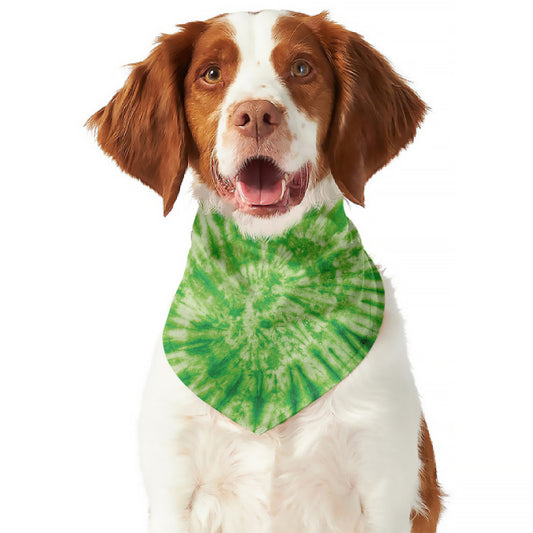 Green Tie Dye Print Dog Bandana