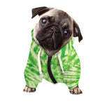 Green Tie Dye Print Dog Zip Up Hoodie