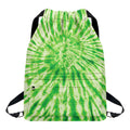 Green Tie Dye Print Drawstring Backpack