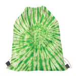 Green Tie Dye Print Drawstring Bag
