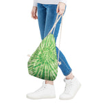 Green Tie Dye Print Drawstring Bag
