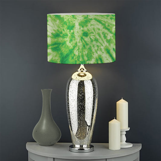 Green Tie Dye Print Drum Lamp Shade
