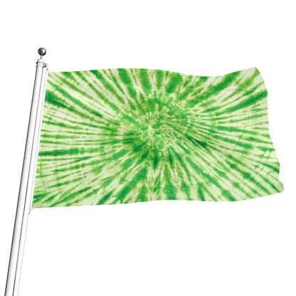 Green Tie Dye Print Flag