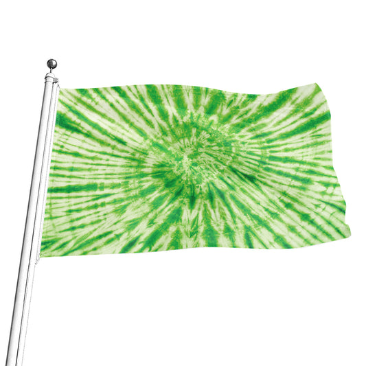 Green Tie Dye Print Flag
