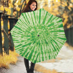 Green Tie Dye Print Foldable Umbrella