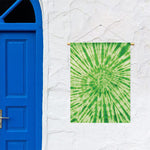Green Tie Dye Print Garden Flag