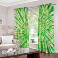 Green Tie Dye Print Grommet Curtains