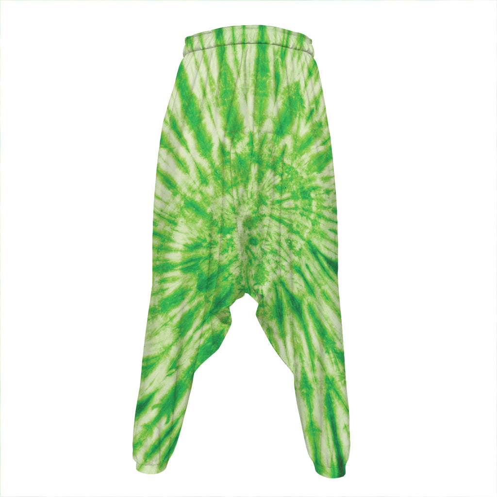 Green Tie Dye Print Hammer Pants