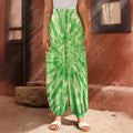 Green Tie Dye Print Harem Pants