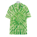 Green Tie Dye Print Hawaiian Shirt