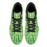 Green Tie Dye Print High Top Leather Sneakers