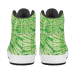 Green Tie Dye Print High Top Leather Sneakers