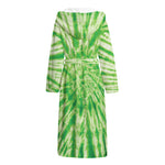 Green Tie Dye Print Hooded Bathrobe