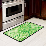 Green Tie Dye Print Kitchen Mat