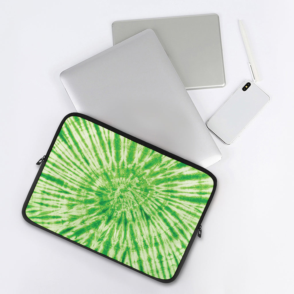 Green Tie Dye Print Laptop Sleeve