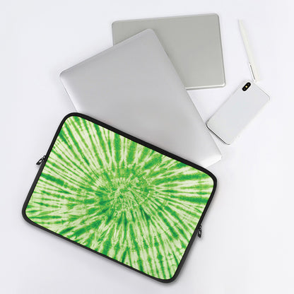 Green Tie Dye Print Laptop Sleeve