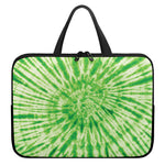 Green Tie Dye Print Laptop Sleeve With Handle