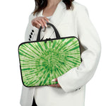 Green Tie Dye Print Laptop Sleeve With Handle