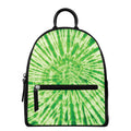 Green Tie Dye Print Leather Backpack