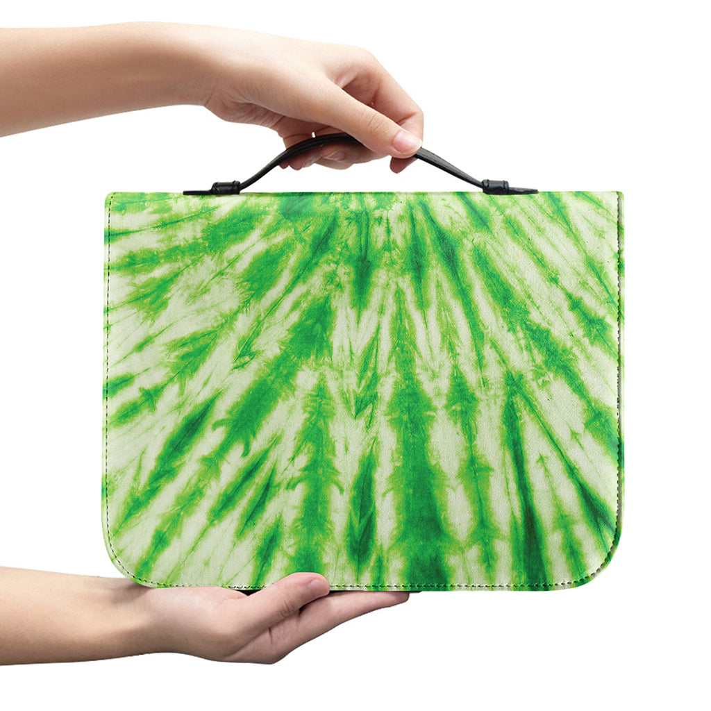 Green Tie Dye Print Leather Bible Cover