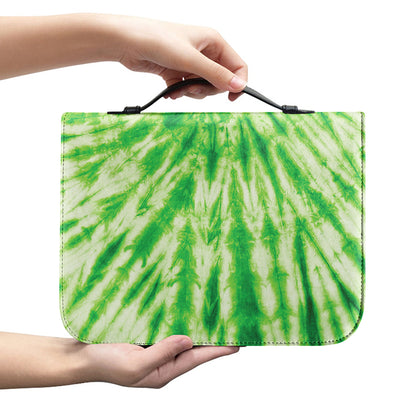 Green Tie Dye Print Leather Bible Cover