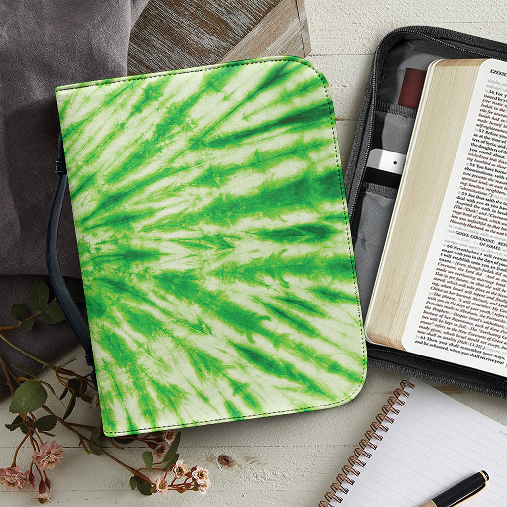 Green Tie Dye Print Leather Bible Cover