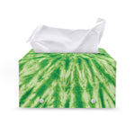 Green Tie Dye Print Leather Tissue Box Cover