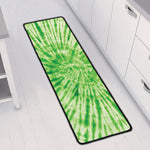 Green Tie Dye Print Long Kitchen Mat