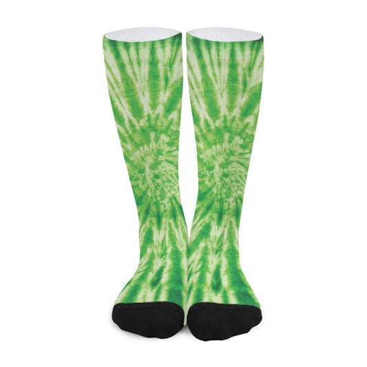 Green Tie Dye Print Long Socks