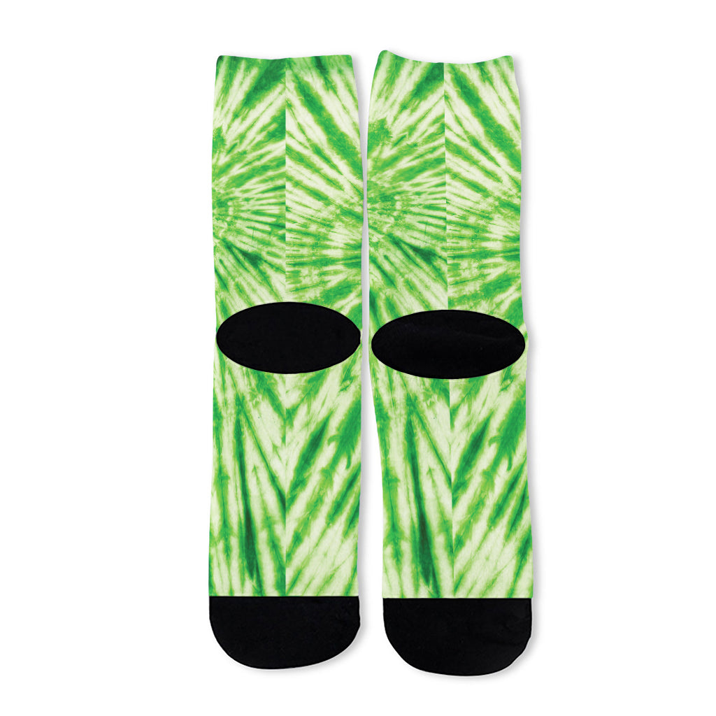Green Tie Dye Print Long Socks