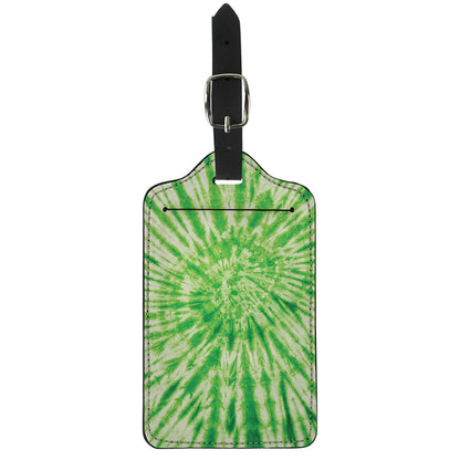 Green Tie Dye Print Luggage Tag